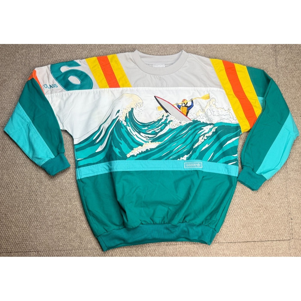 Adidas Devils Toenails Amuza River 1980's Vtg Men's Kayaking‎ Sweatshirt Size L